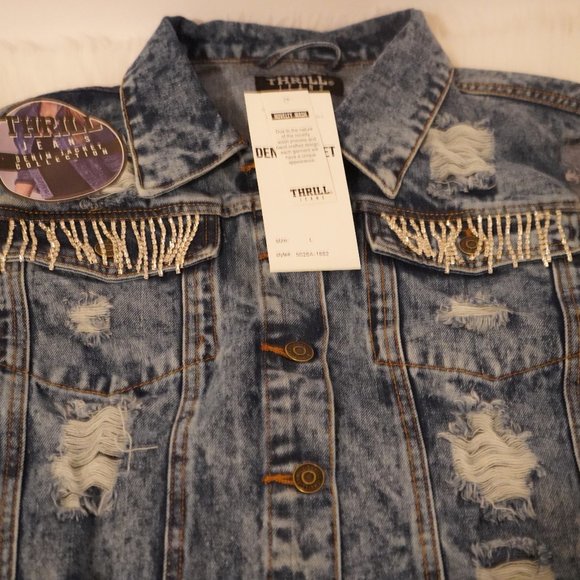 Denim Jacket with rhinestones - Picture 3 of 4